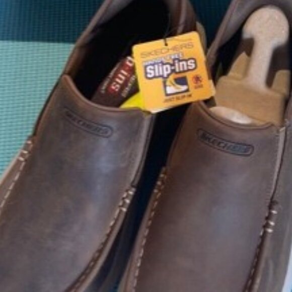 Mens Skechers Parson-Oswin Slip-ins Leather Brown Loafers (NWT) - Picture 9 of 11